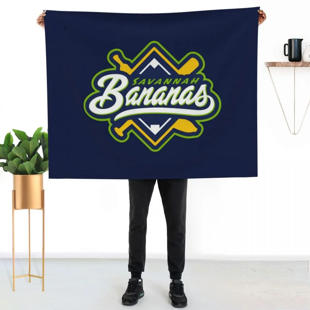 

Baseball Bananas logo Throw Blanket Soft Plush Blanket as Housewarming Gift