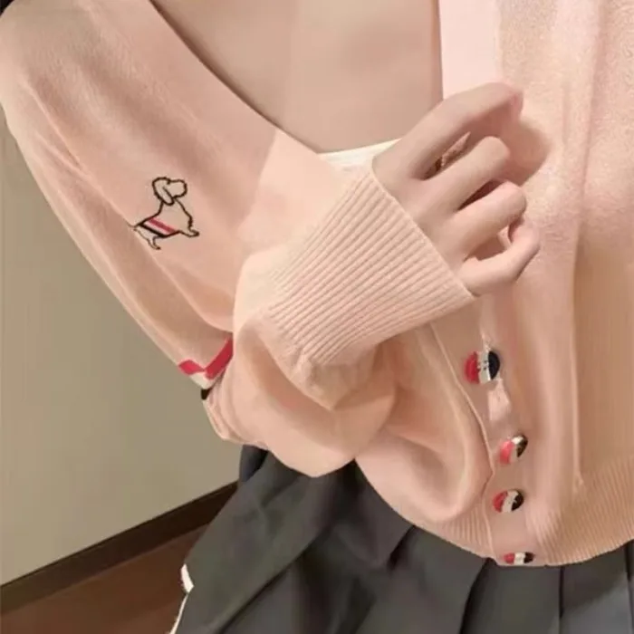 Cardigan ouvert tricoté léger en v pour femmes, décontracté, ample, à rayures, vêtements de Protection solaire assortis avec tout, nouvelle collection automne