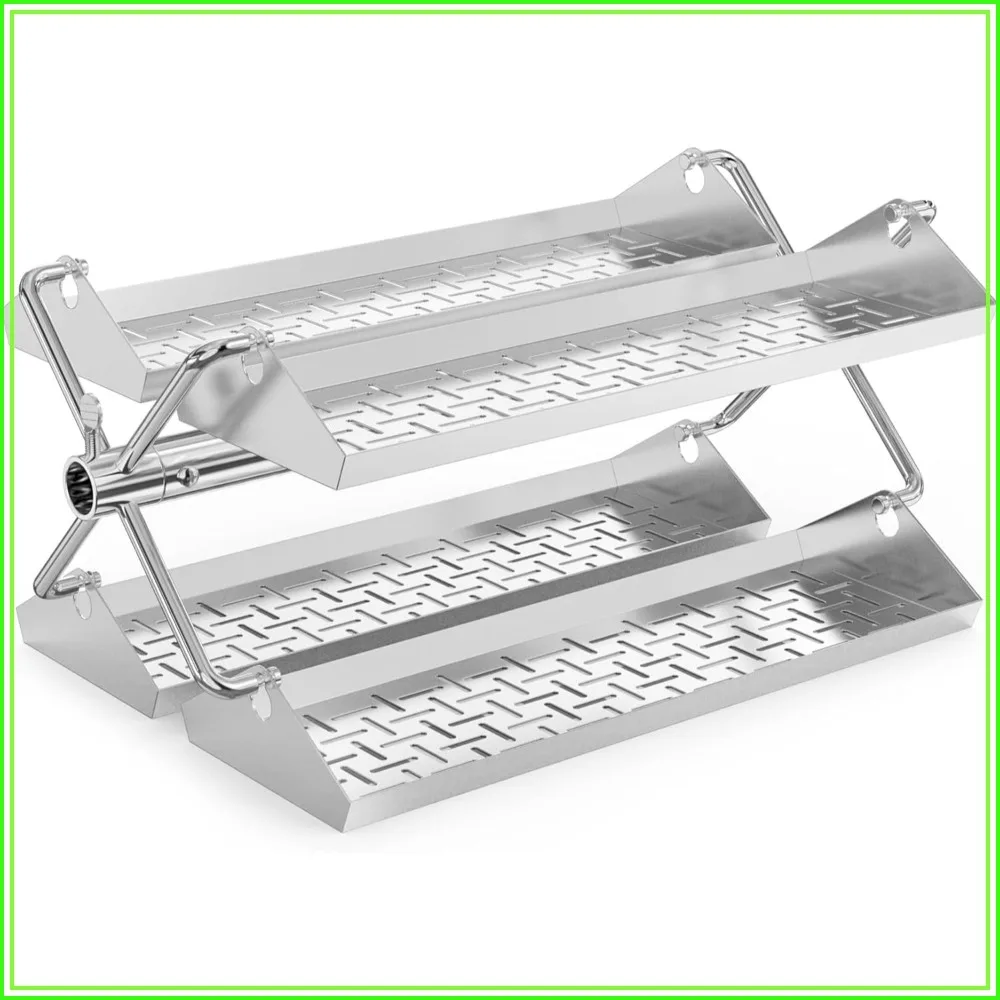 

Stainless Steel BBQ Rotating Tray Rotisserie Basket for Most Grills, Fits 3/8" & 5/16" Square, 1/2" & 3/8" Hexagon Spit Rods