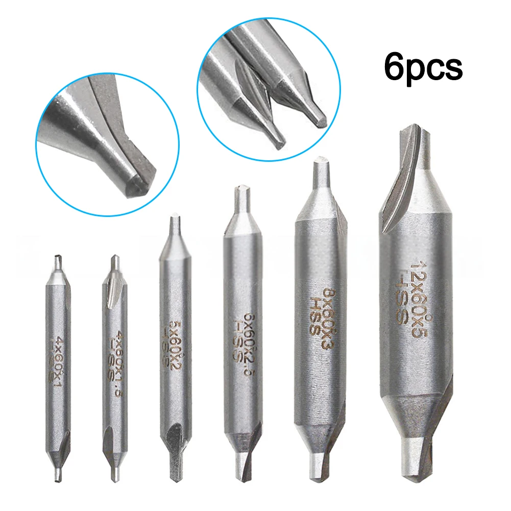 60-Degree Angle Center Drill Bits Lathe Work Metalworking Tough Material 60-Degree Countersink Accurate Center Holes