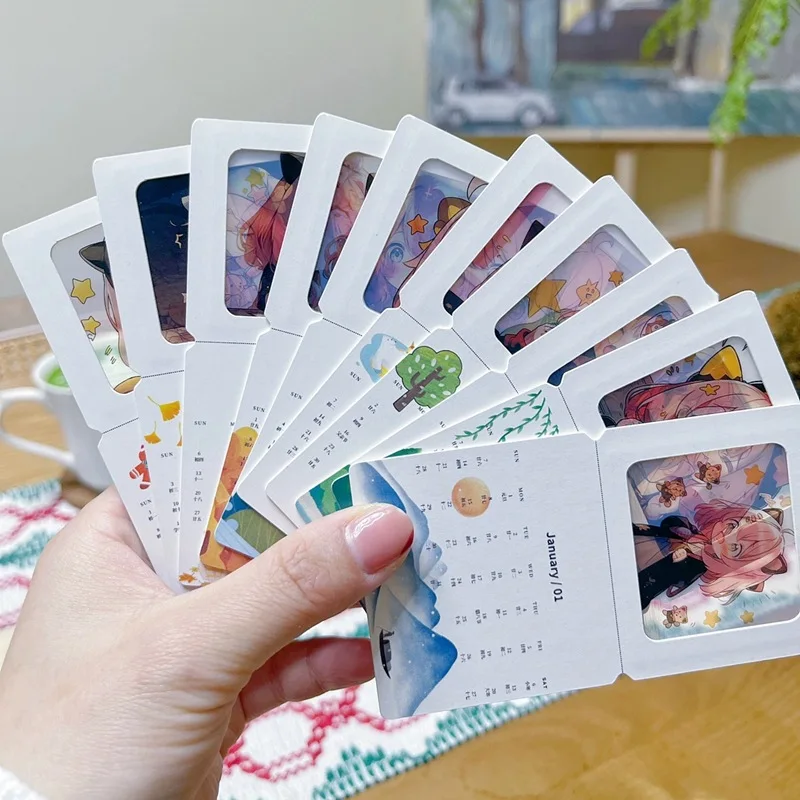 Customized. Transparent PET Film Customized Calendar Reversed Picture Aidou Peripheral Multi-Purpose Tearable Desk Ca