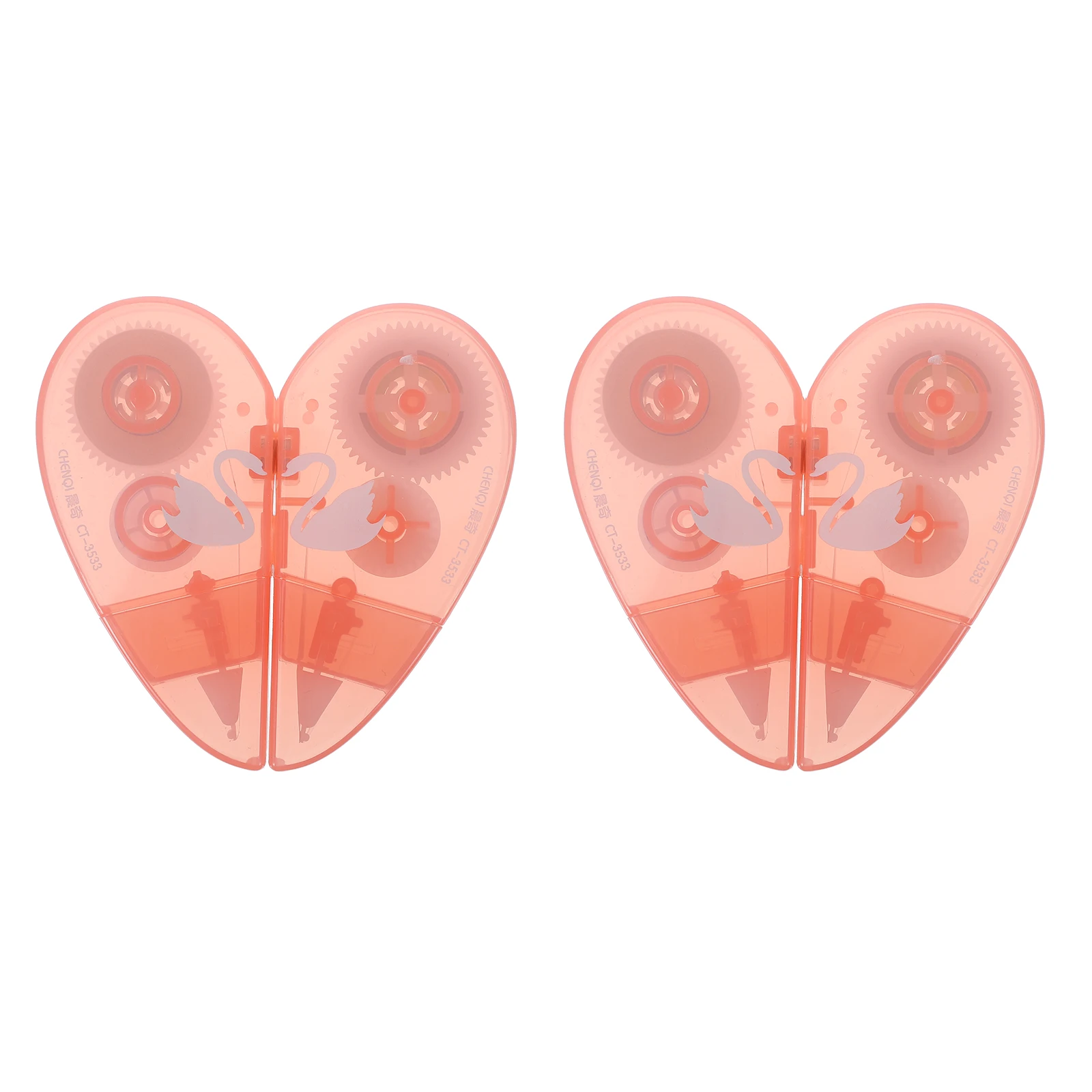 

2 Pcs Heart Shaped Correction Tape Practical for Kids Students School Stationery Vinyl Colored Covers Fix Mistakes