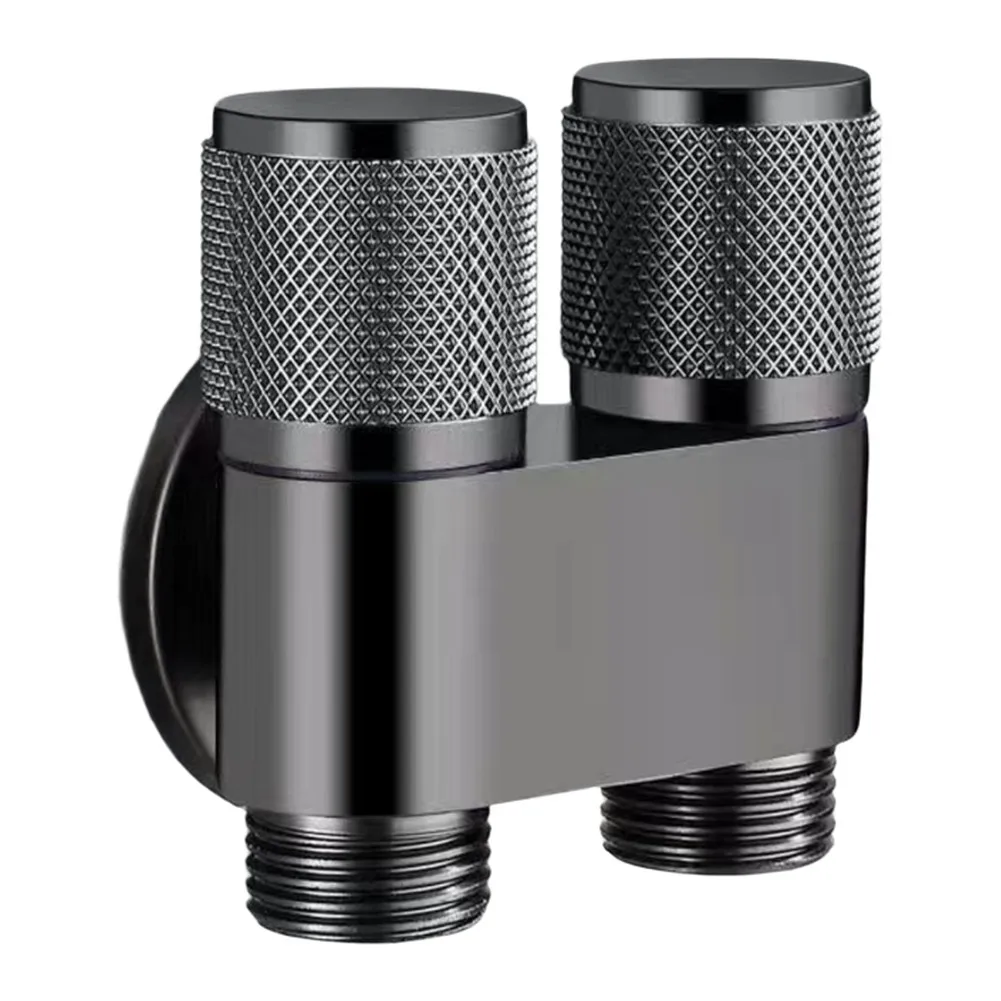 

One to Two Water Angle Valve with Dual Outlet and Triple Connection Splitter for Washing Machines Toilets and Water Hoses