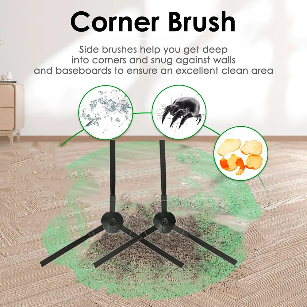 A20M 12 Pcs Side Brush and Rag for V9 / V9 Pro / G9 / G9 Pro Robot Vacuum Cleaner Parts Replacement