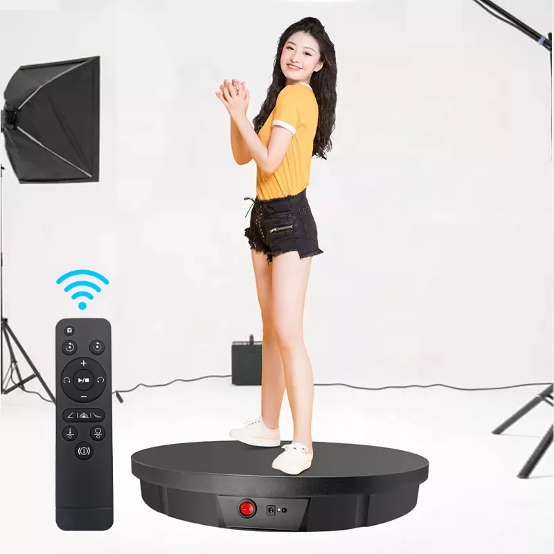 

42/52/60CM Remote Control 360 Panoramic Automatic Rotating Display Table 100KG Turntable Photography Backdrop Shooting Booth