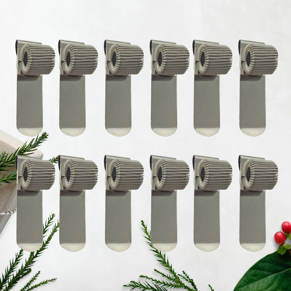 

12 Pcs Pen Holders Spring Clip School Supplies Metal Office Stationery Creative