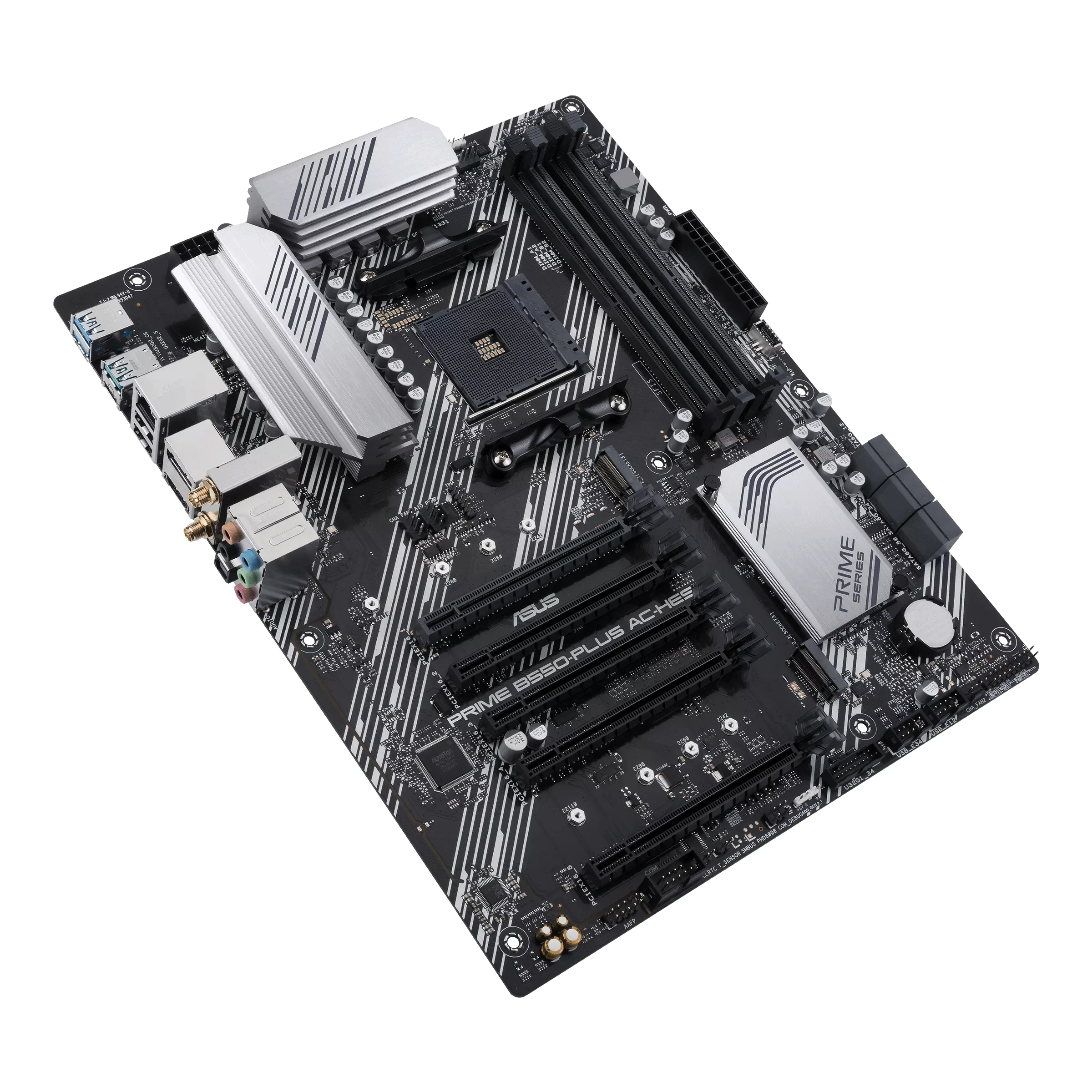 เมนบอร์ด ASUS PRIME B550-PLUS AC-HES รองรับซีพียู AM4 AMD B550 ATX รองรับ M.2 คู่ ใช้ได้กับ Ryzen 4300 Ryzen 5600 Ryzen 4700 Ryzen 5700