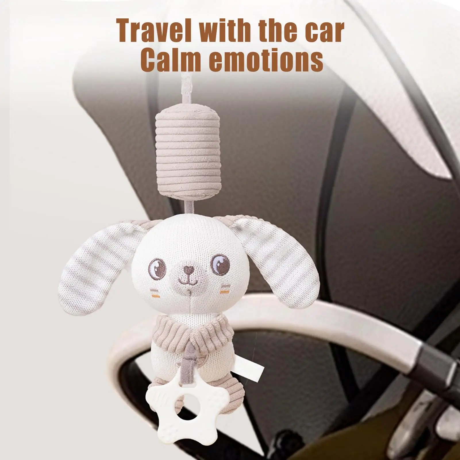 

Crib Toys Soft Bassinet Toys Sensory Doll Animal Entertainment for Travel Calming Automobile Nursery Girl Chewing Teething