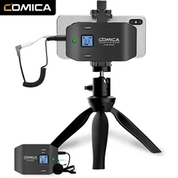 CVM-WS50(C) Professional UHF 6 Channel Wireless Lavalier Microphone with Mini Tripod For iPhone13 pro 13 Xiaomi Android
