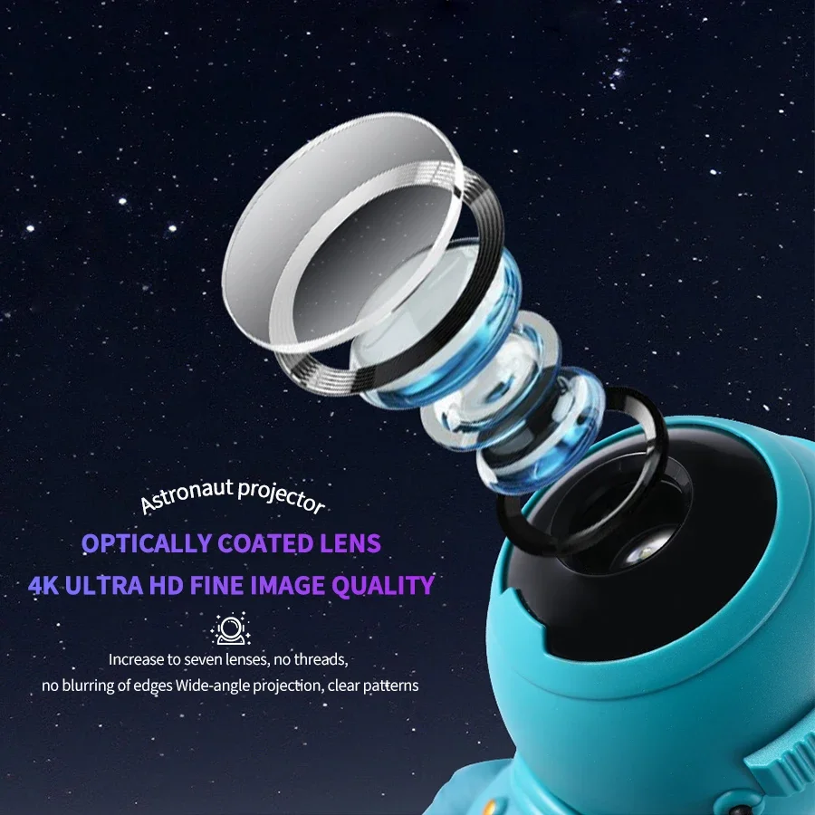New Creative Astronaut Projector Night Light 360° Adjustable Magnetic Design Bedroom Nebula Galaxy Projector Lights Kids Gift