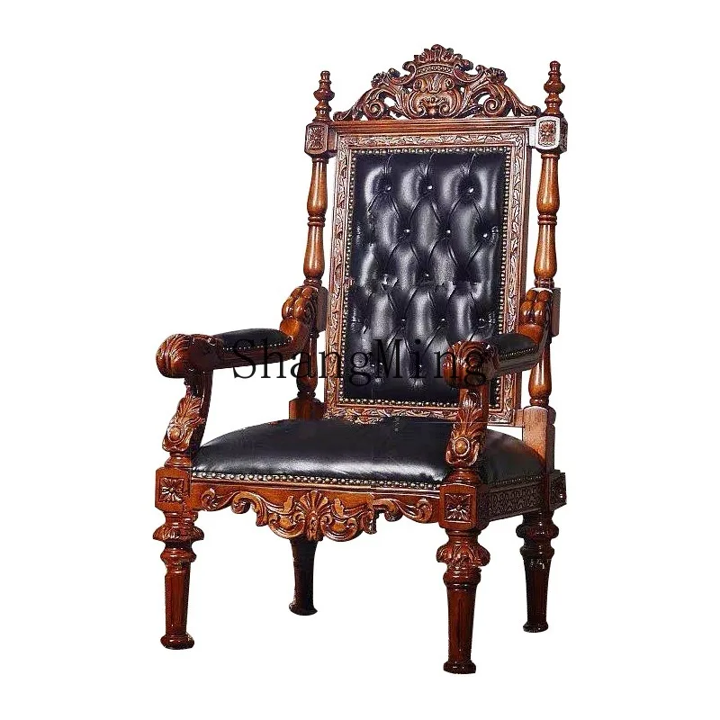 

ZHB Solid Wood Book Chair Boss Leisure Living Room Balcony Model Room Sales Office High-end Luxury Negotiation Chair