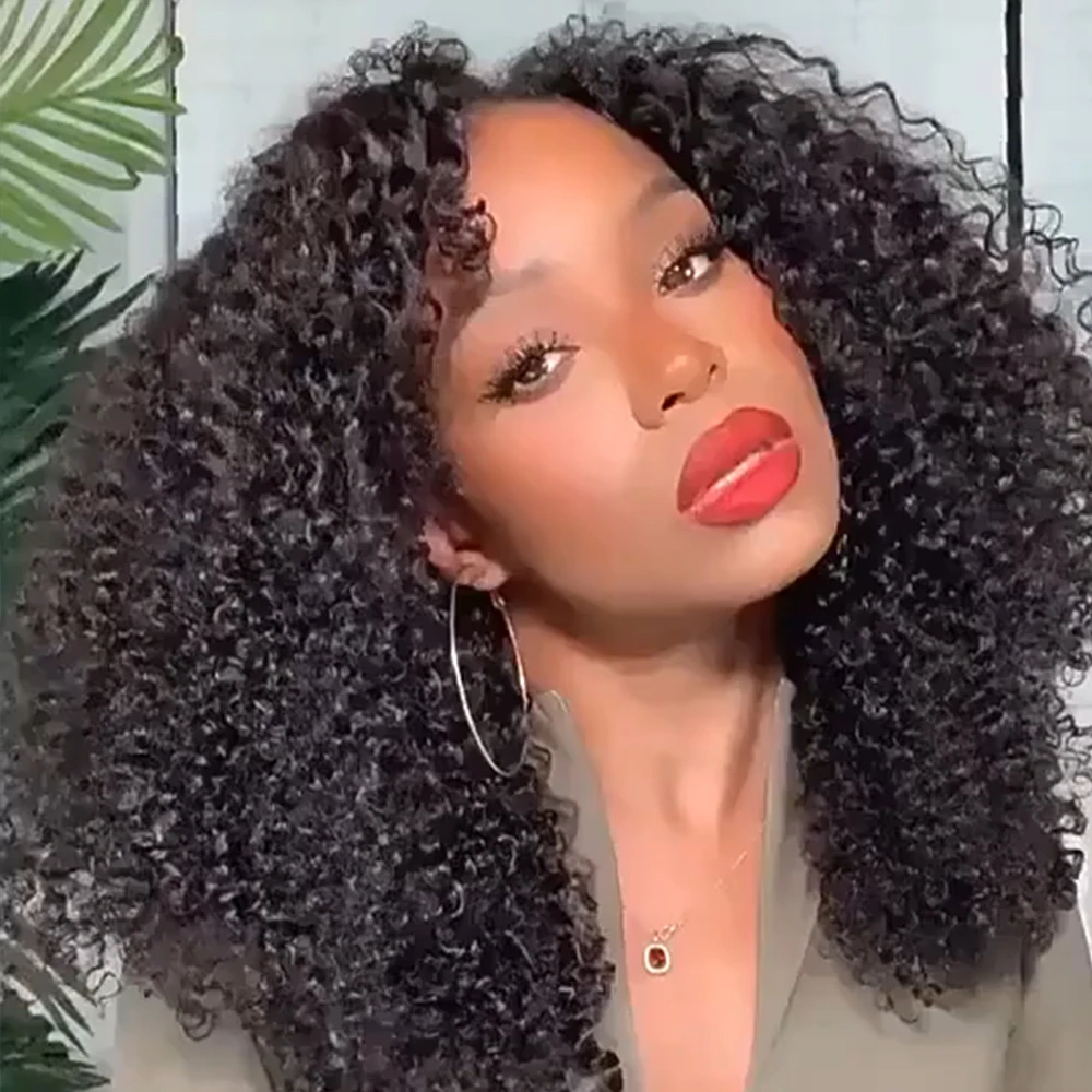 

Synthetic Wig Afro Kinky Curly Lace Front Wig Preplucked Heat Resistant Fiber Hair 300% Density Synthetic Glueless Wig For Women