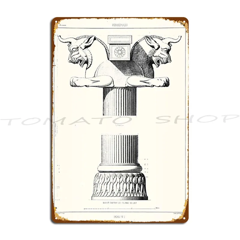 White Columns Of Gediminas Ionic Doric Tuscan Corinthian Column Bases Ruins Of Persepolis Metal Sign Poster