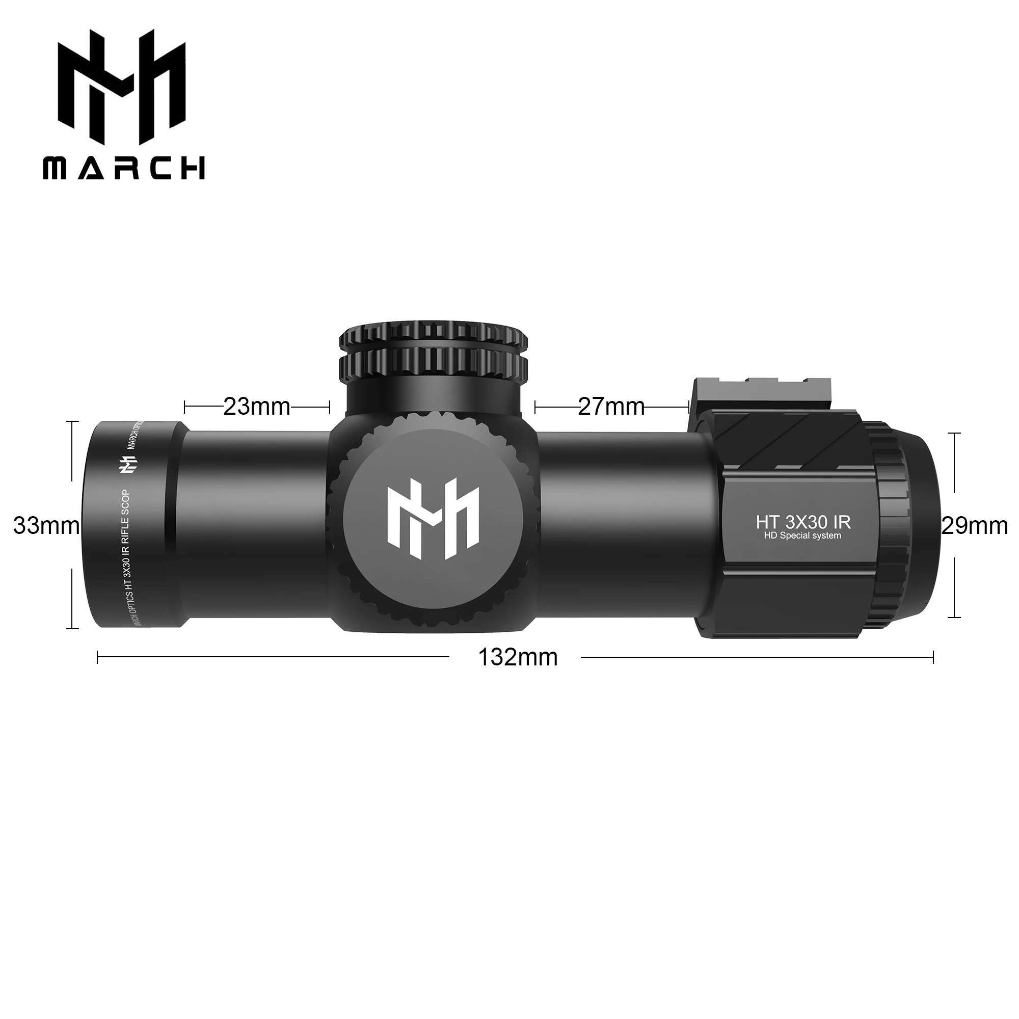 مارس HT 3X30 IR ثابت بصري قصير Riflescope البصر الأخضر الأحمر نطاق البندقية للصيد قناص الادسنس بنادق الهواء Riflescope