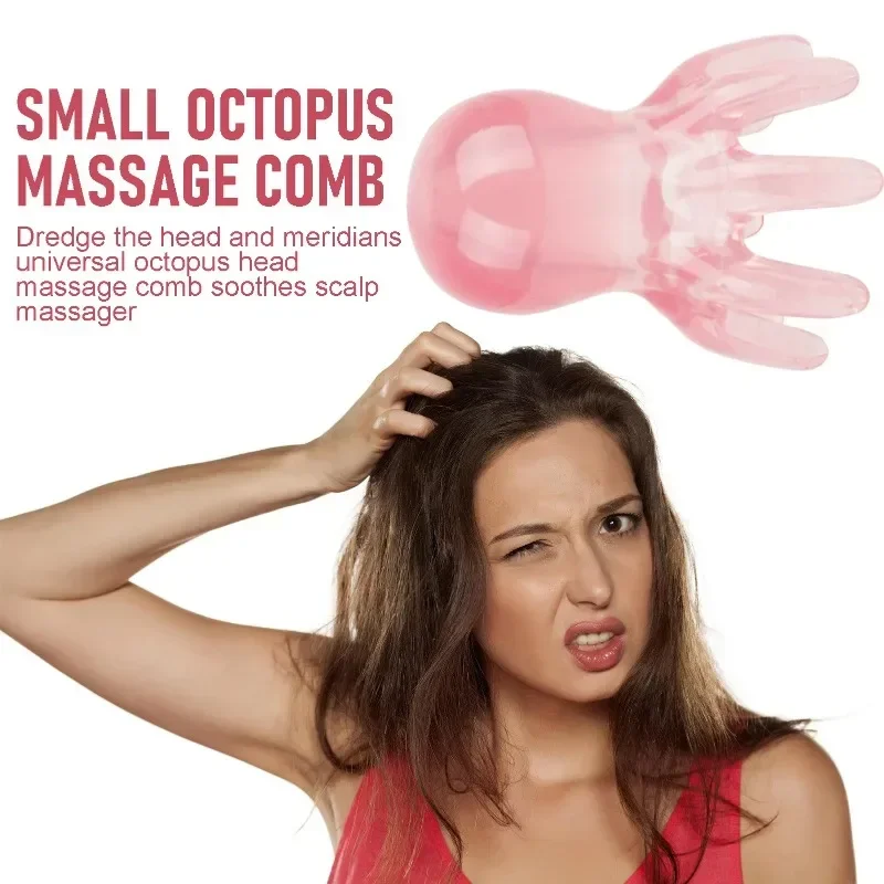 Oktopus-Massagekamm Kopf-Meridian-Schaber Kopfhaut-Massagebürste Akupunktur SPA Gua Sha Werkzeug zur Linderung von Müdigkeit – Detail 2