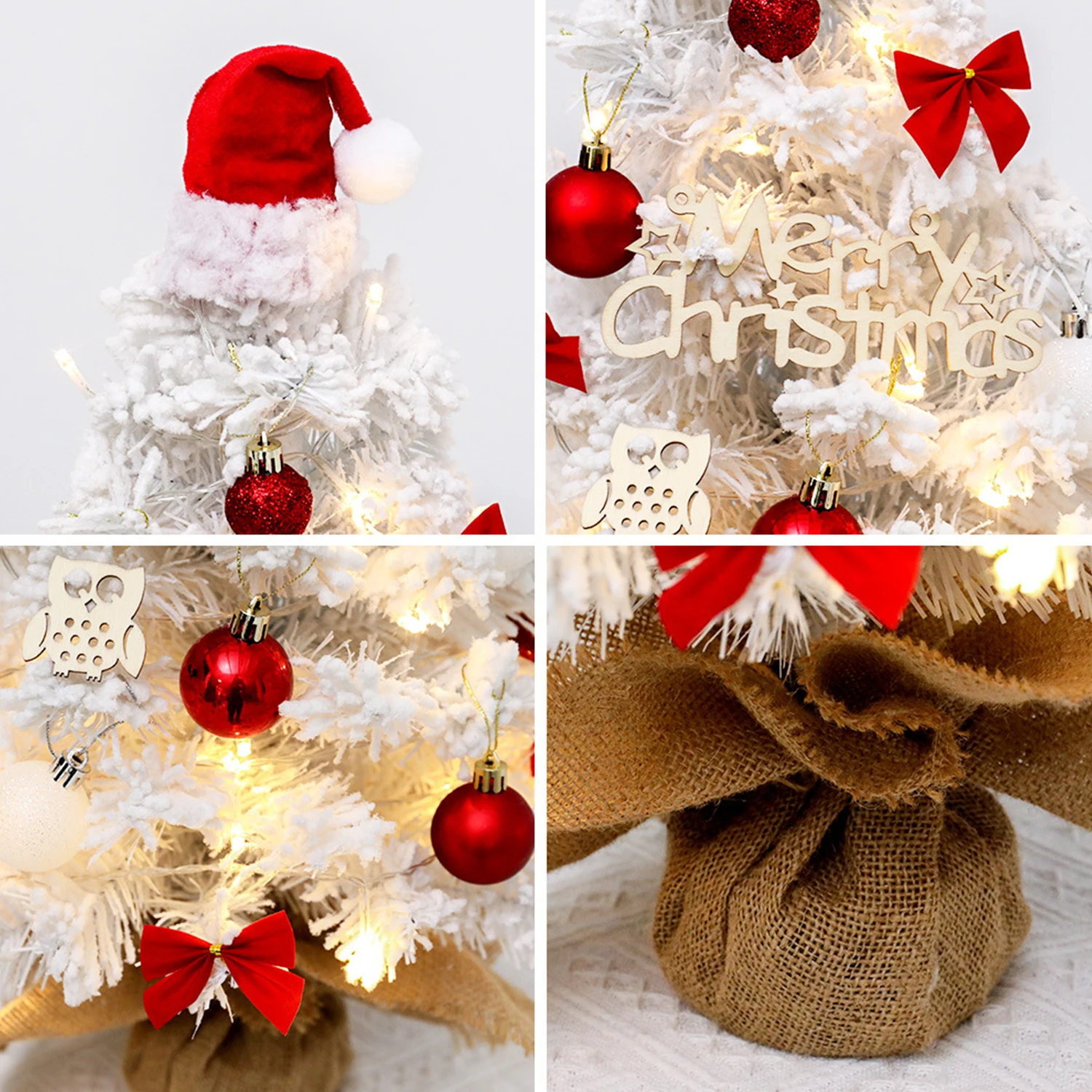 Mini Christmas Tree Desktop Ornament DIY Handicraft Artificial Christmas Tree Home Room Window Display Ornament Festival Party