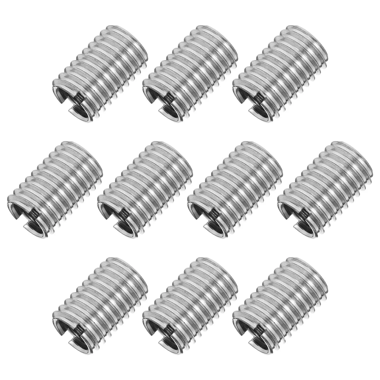 10Pcs 304 Slotted Thread Insert Reducer Nut for Internal External Thread Conversion Repair Reinforcement Sleeve Fastener Kit