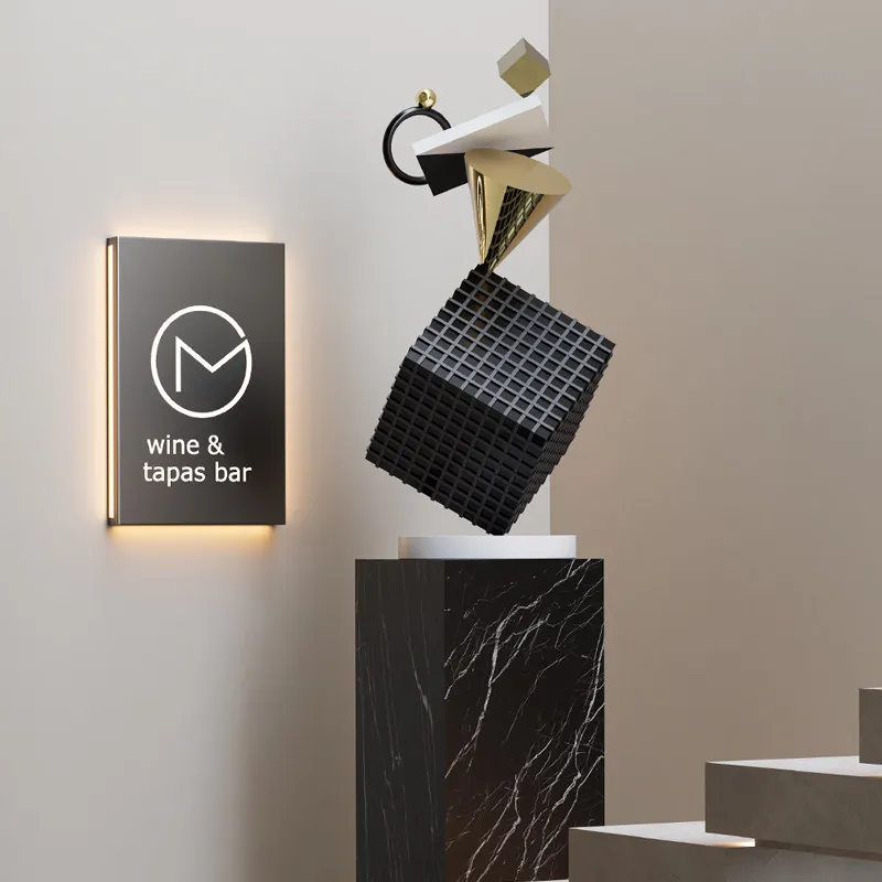 LT1 creative balance square three-dimensional sculpture ornament decoration creative electroplating art