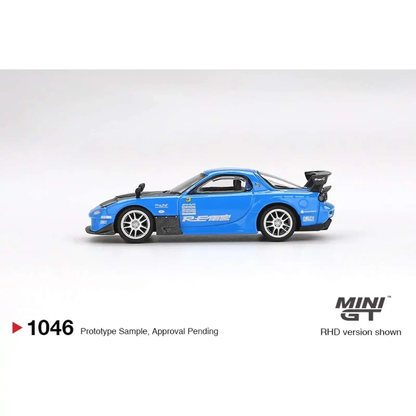 In Voorraad MINIGT 1046 1:64 Mazda RX7 RE Amemiya 20B NA 3 ROTOR 7 Ama San Go Diecast Auto Model Collectie Speelgoed