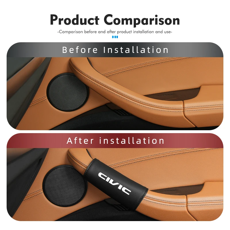 For Honda Car Door Handle Cover Anti-slip Protector Accessories 10th 2014 2015 2016 2017 2018 2019 2020 2021 Civic view 2