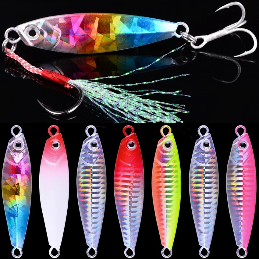 6Pcs DRAGER Metal Slow Cast Jig Spoon 7/10/15/20/30g/40g Shore Casting Jigging Fish Sea Bass Fishing Lure Artificial Bait Tackle