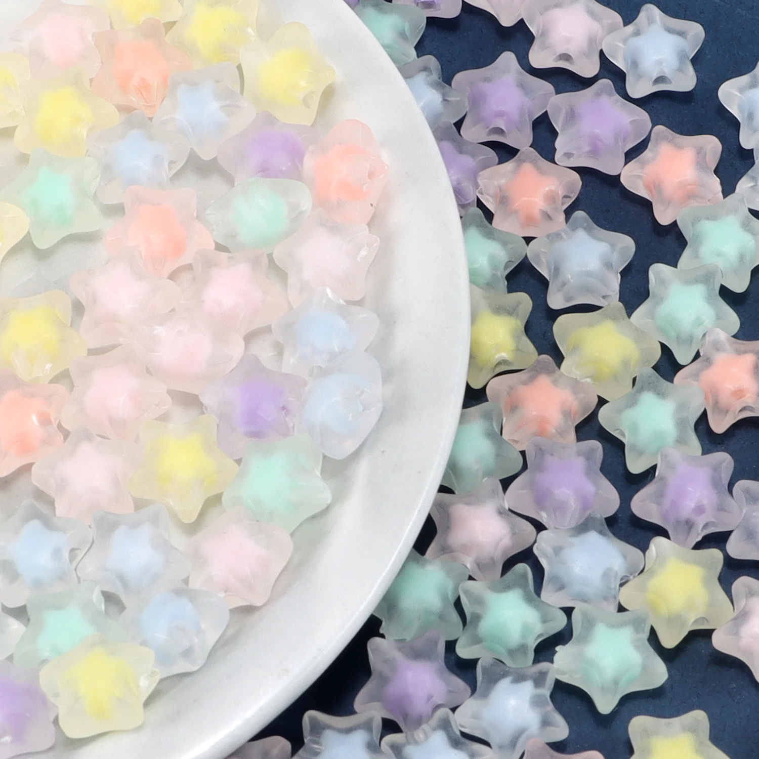 100Pcs 10mm Clear Acrylic Star Beads Loose Spacer Beads for Jewelry Making DIY Bracelet Necklace Phone Chain Accessories