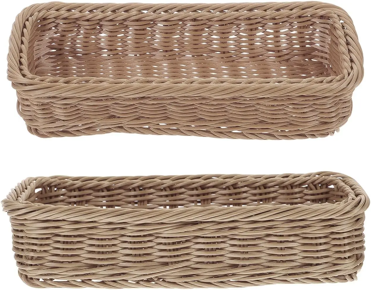 

Woven Storage Basket 9.64X3.14X2.36In Multipurpose Desktop Organizer for Kitchen Cutlery Spice Jar