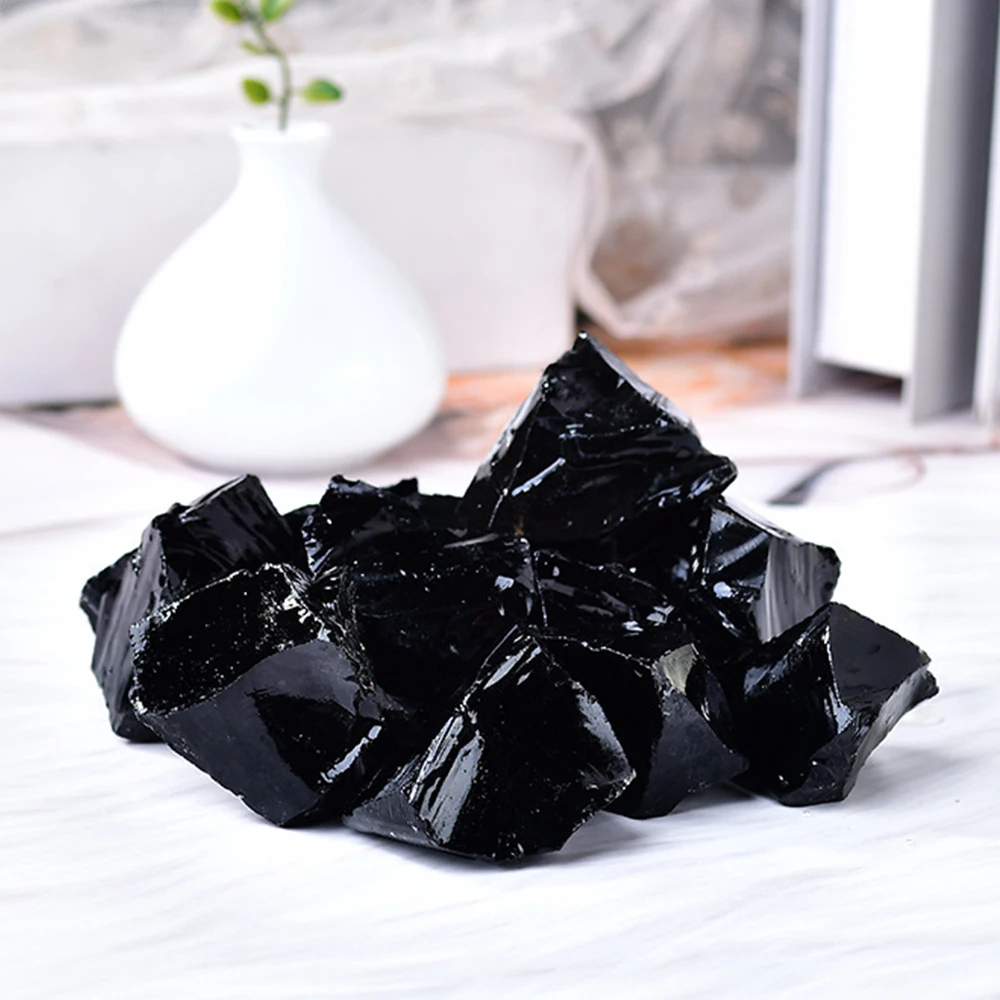 Natural Black Obsidian Raw Stone for Protection Healing Energy Fish Tank Decor and Bulk Home Decoration Ornament view 3