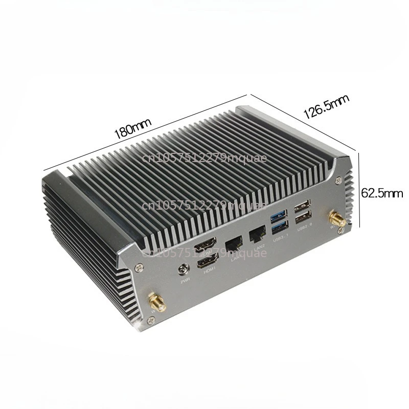 For AMD Ryzen R7 4700U Dual Network Port Office Industrial Control Game 4K Fanless Mini Computer Host Barebones