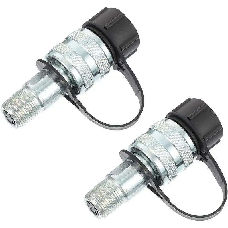 

AWAH Hydraulic Fitting Adapter 3/8 Inch Steel Quick Oil Connector Female 2Pcs For High Pressure Hose Couplings