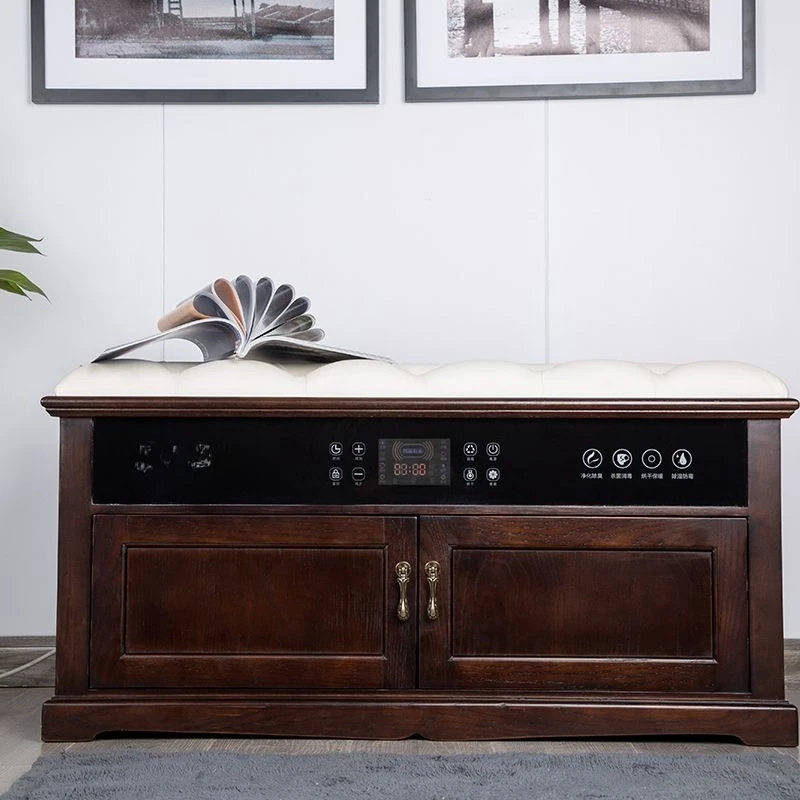 

Solid wood shoe changing stool, shoe testing stool, smart shoe cabinet, disinfection can sit on the multi-functional door