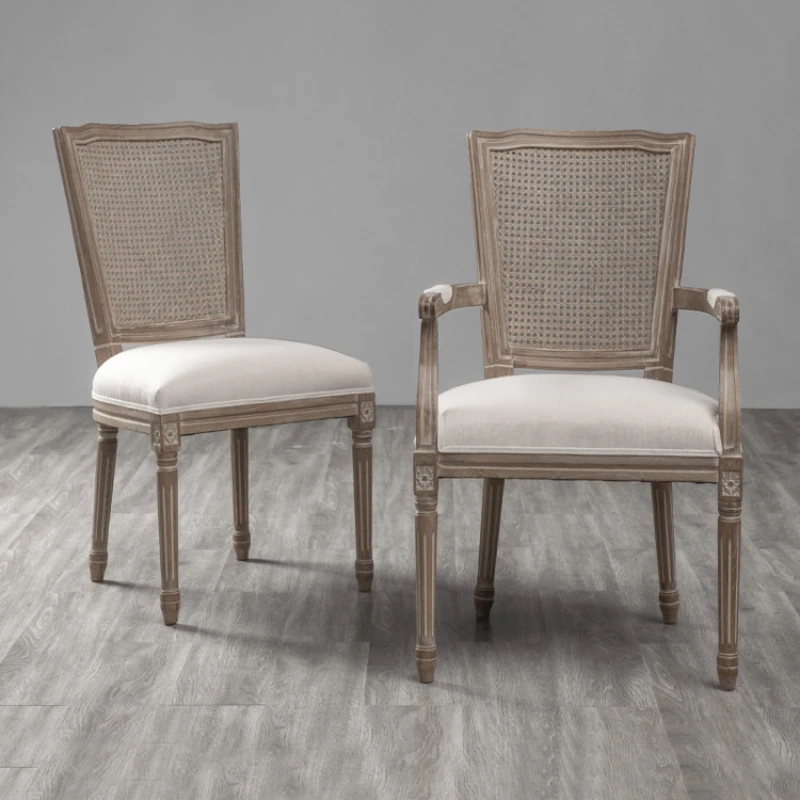 Vintage solid wood dining chairs, wedding photography studios, rattan woven  , homestays, rural