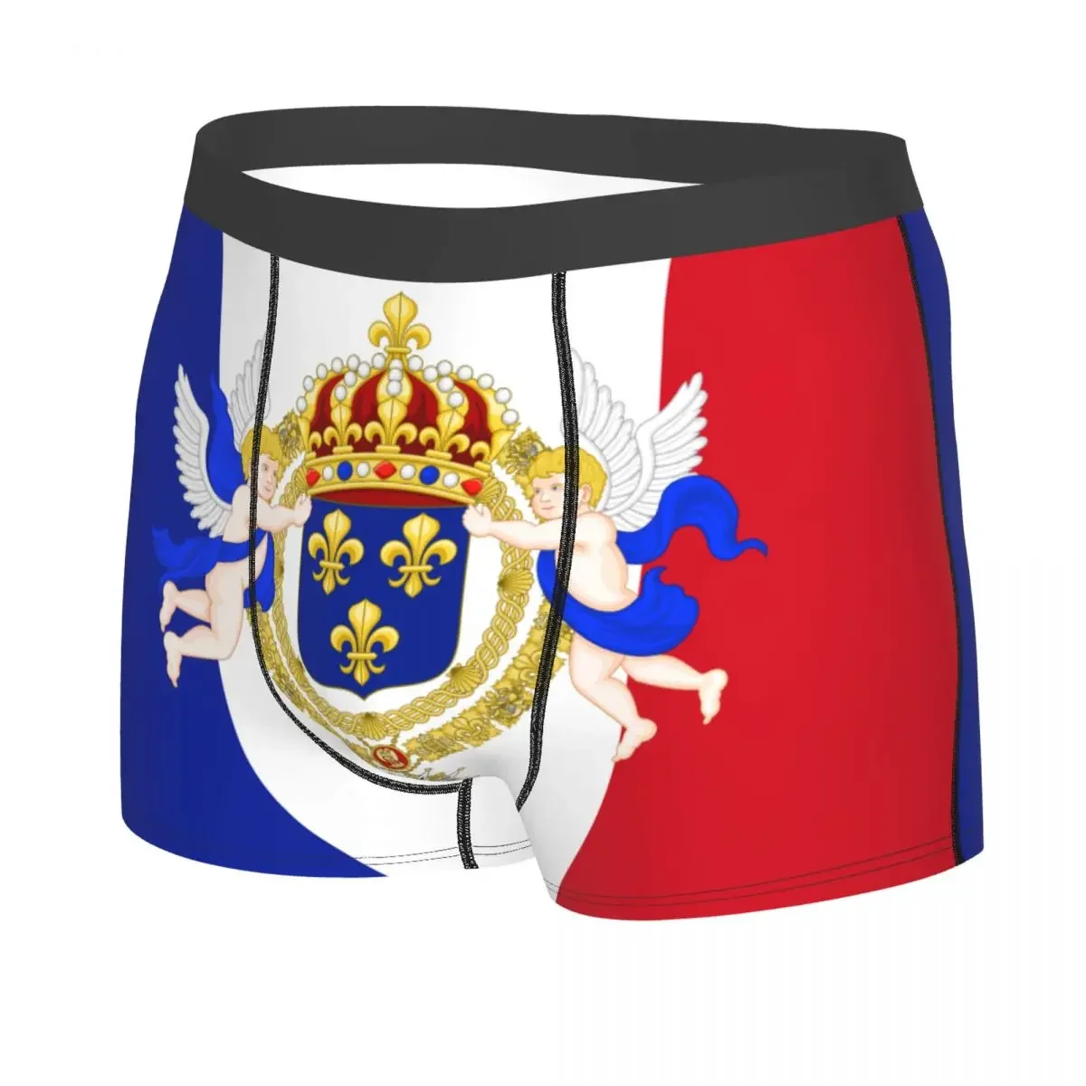 Male Fashion Kingdom Of France Coat Of Arms Underwear French Royal Standard Boxer Briefs Stretch Shorts Panties Underpants