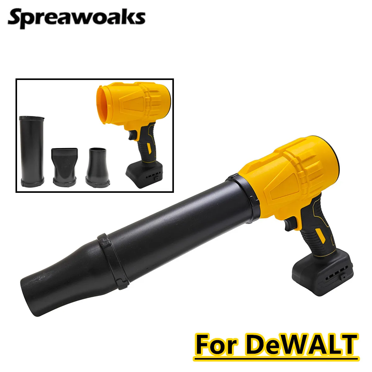 منفاخ هواء لاسلكي مع 3 فوهات منفضة هواء كهربائية نفاثة توربو مروحة عنيفة أدوات كهربائية لنفخ أوراق الشجر مناسبة لبطارية ديوالت 20 فولت #1