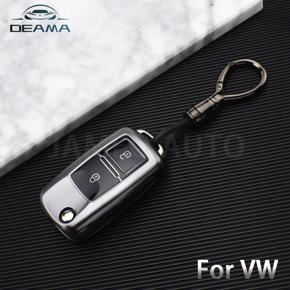 TPU 2 3 botones funda para llave de coche para VW Passat B5 B6 Superb Tiguan Beetle Golf 4 5 6 7 Bora Jetta POLO MK4 MK6 Bora Keycase