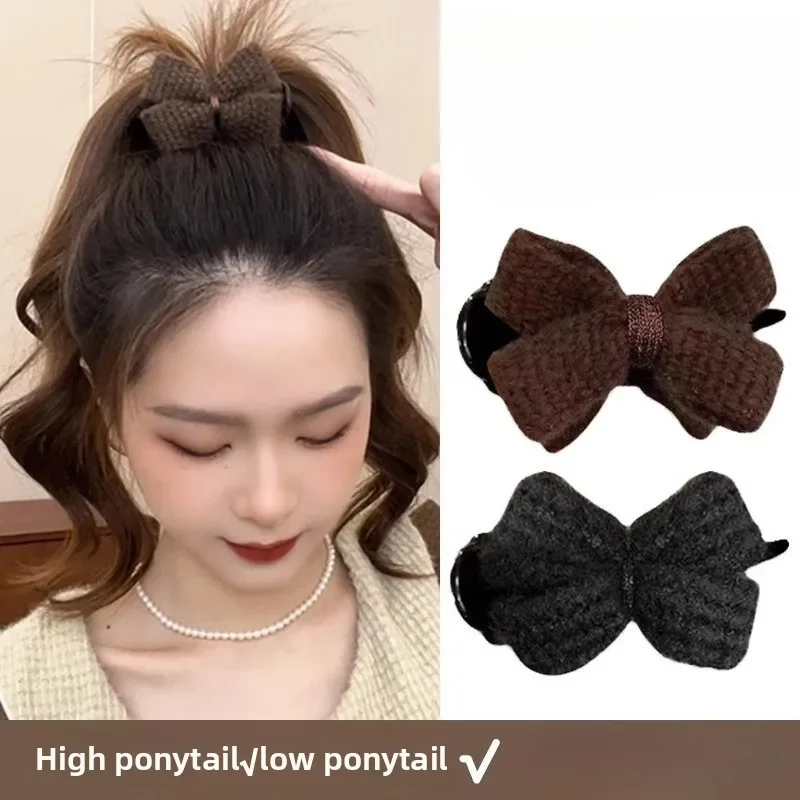 

8cm Bow Hairpins Grab Clip Women Girls Elegant Shark Clip Back Head Hair Clip Ponytail Claw Hair Accessories Jewelry Gift