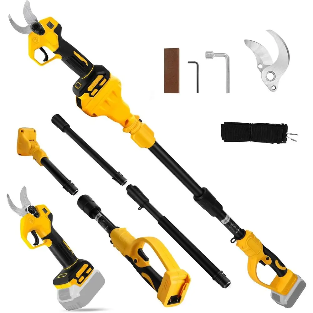 Akumulatorowe nożyce do gałęzi kompatybilne z Dewalt 20V, elektryczne nożyce do gałęzi z przedłużką o długości do 4,57 m, wyświetlacz LCD 3