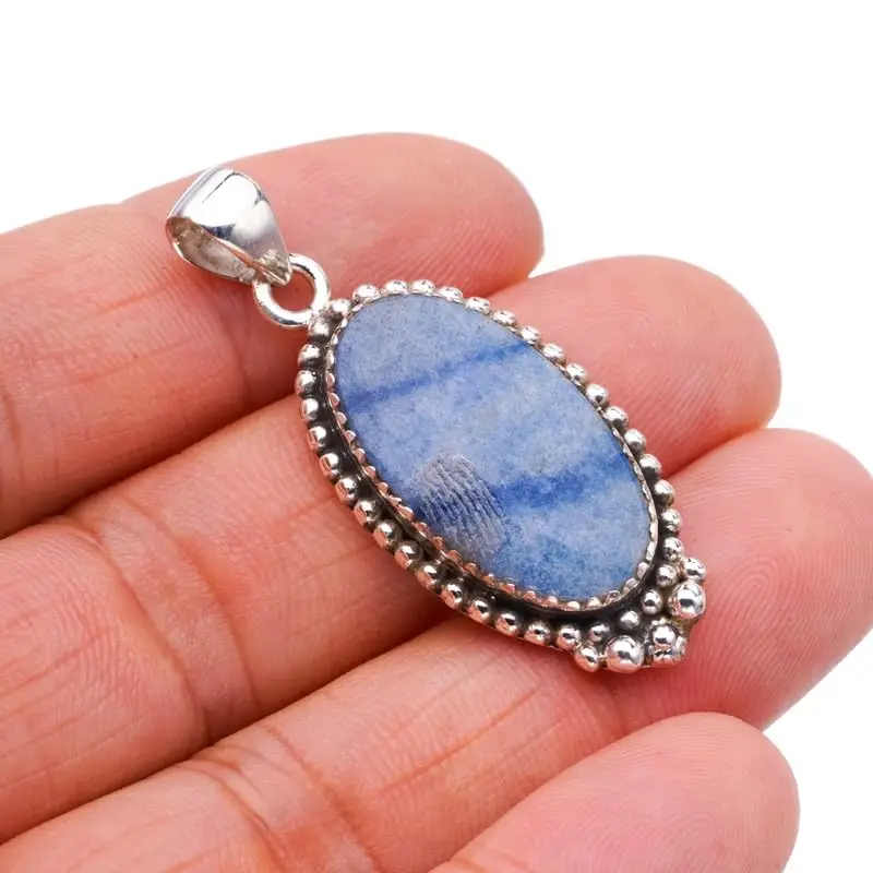 

StarGems® Natural Owyhee Opal Handmade 925 Sterling Silver Pendant 1.75" F4157