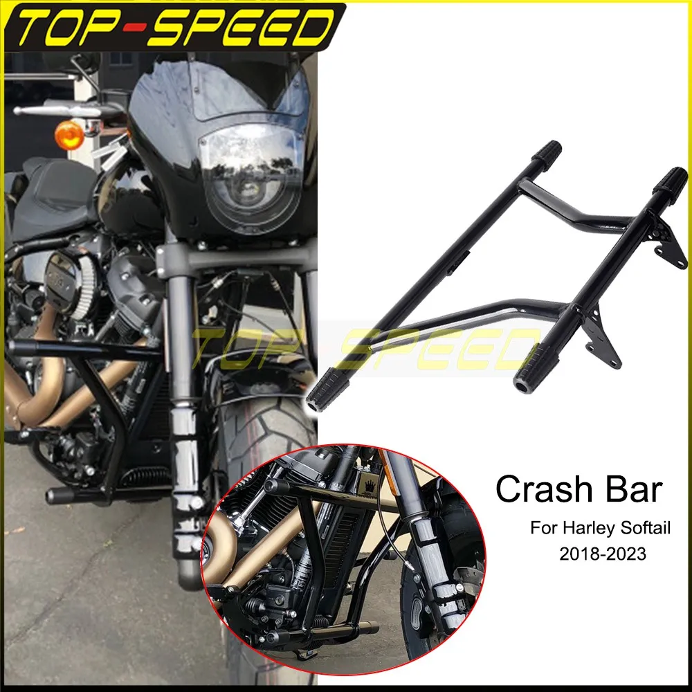 

Motorcycle Front Highway Peg High 2 Step Crash Bar Engine Guard For Harley Softail Street Bob Low Rider S Fat Bob Standard 18-23