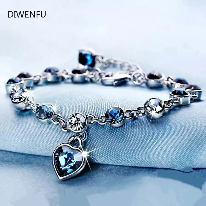 Pure Sapphire S925 Sterling Silver Chain & Link Bracelets for Women Jewelry Pulseira Feminina Bizuteria Silver Bracelets Gifts