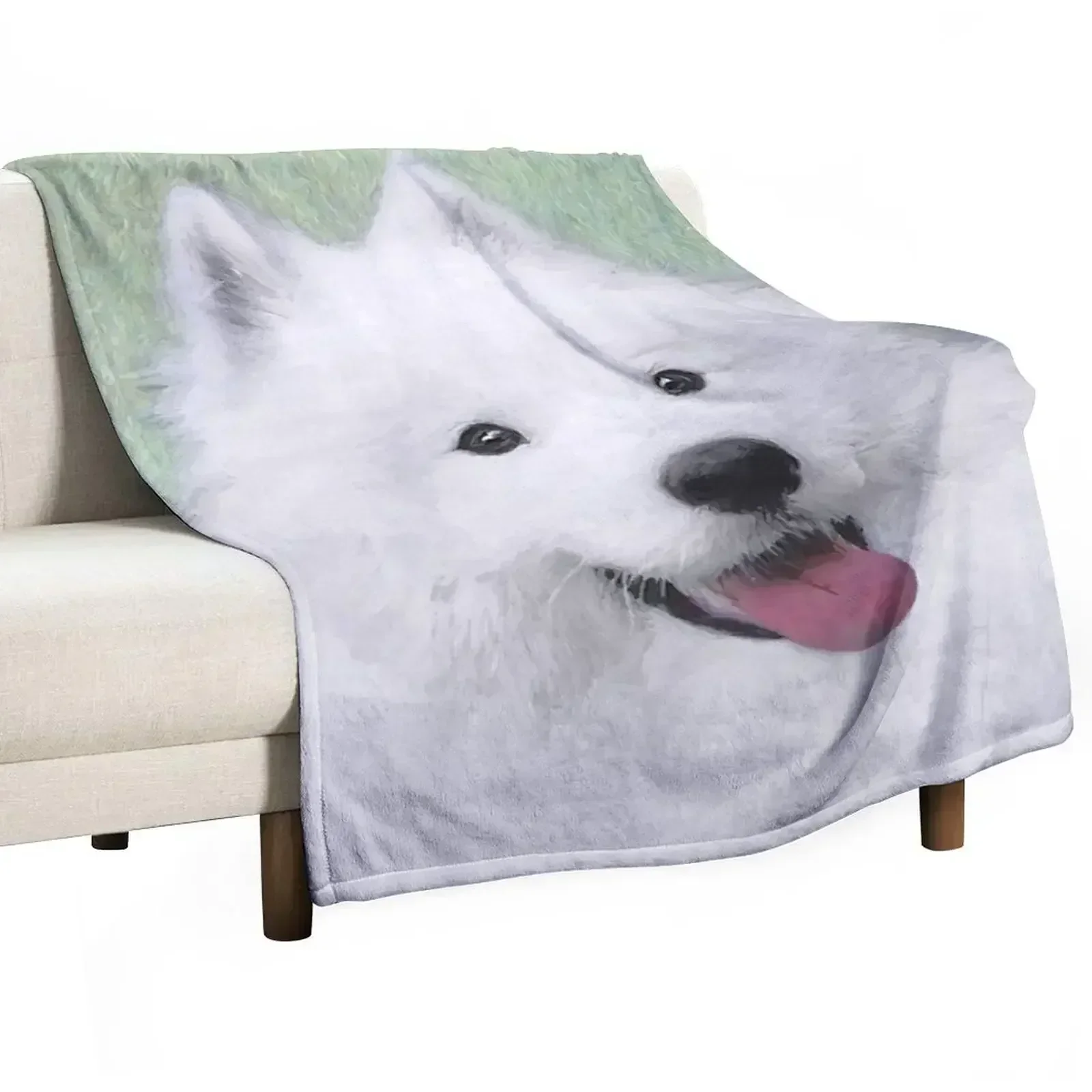 Samoyed Throw Blanket Comforter christmas decoration Thermals For Travel blankets ands Retros Decorative Sofa Blankets
