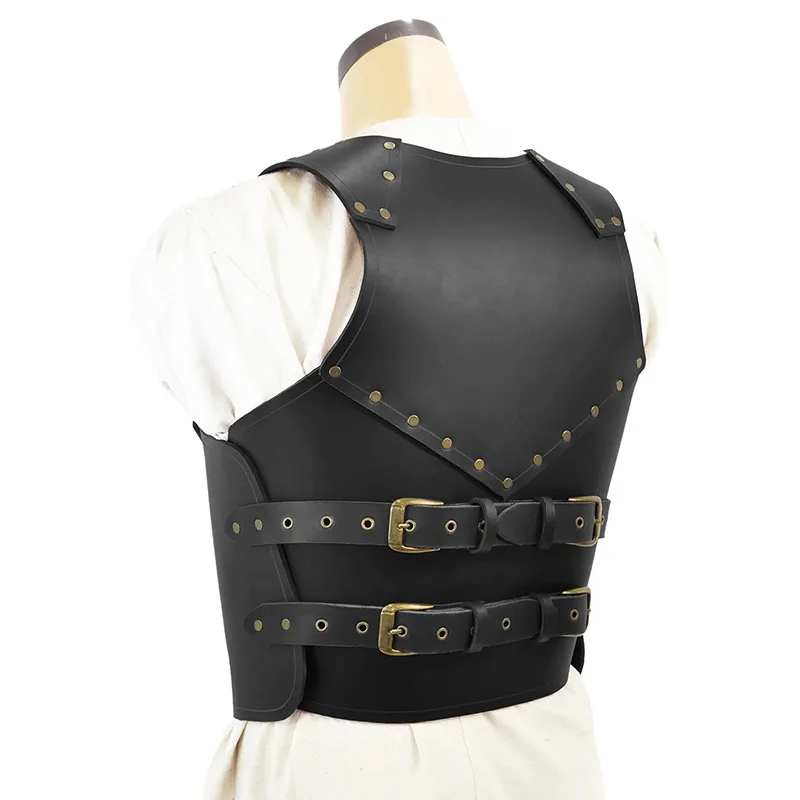 Cosplay Medieval Samurai Halloween Carnival PU Leather Stage Costume Armor Party Props Adjustable