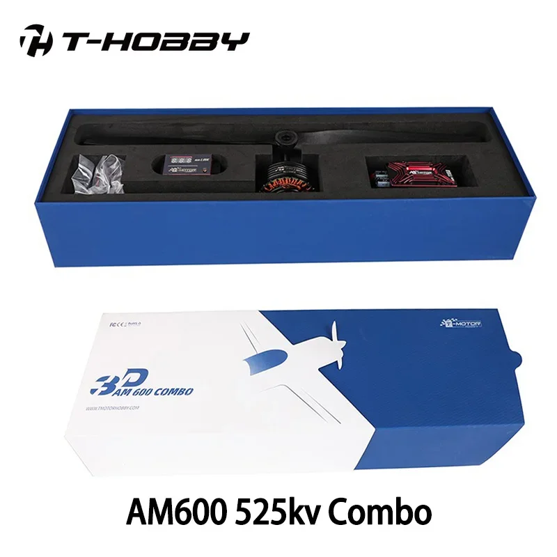 T-MOTOR AM600 Combo KV525 AM600 Motor AM116A ESC 16x8 Prop 1700W High Thrust for 60-64in 3D RC Fixed Wing Airplane
