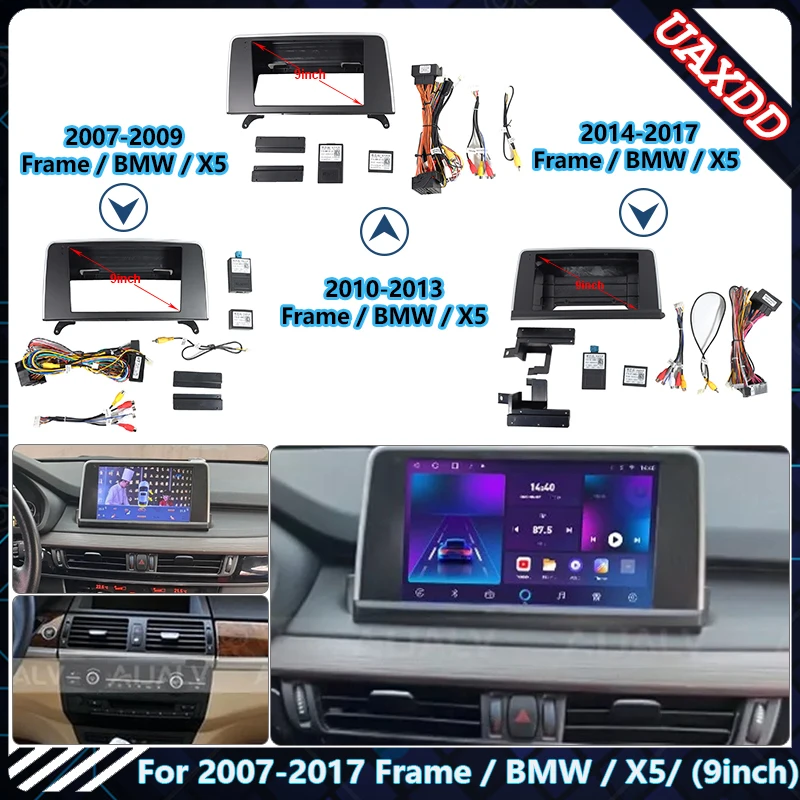 

Car Radio Frame for BMW 2007-2017 X5 9 Inch Screen Fascias Stereo DVD Player Install Surround Panel Dash Refit Kit