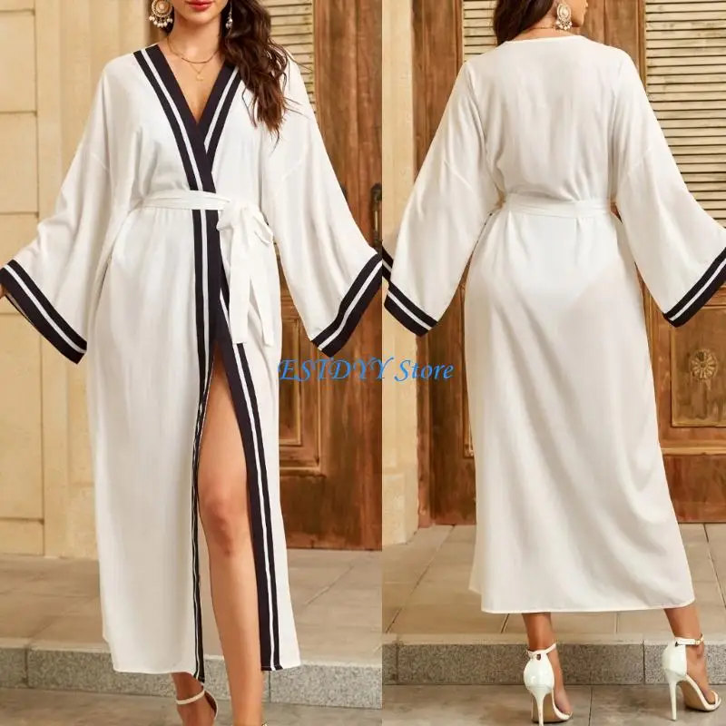 G6DE Stylish Open Front Beach Robe With Sun Protections Perfect For Pool Lounging