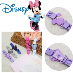 Disney Minnie Baby Handkerchief Clip Cartoon Shape Pacifier Chain Baby Soothing Toy Towel Clip Silicone Double-headed Bib Clip