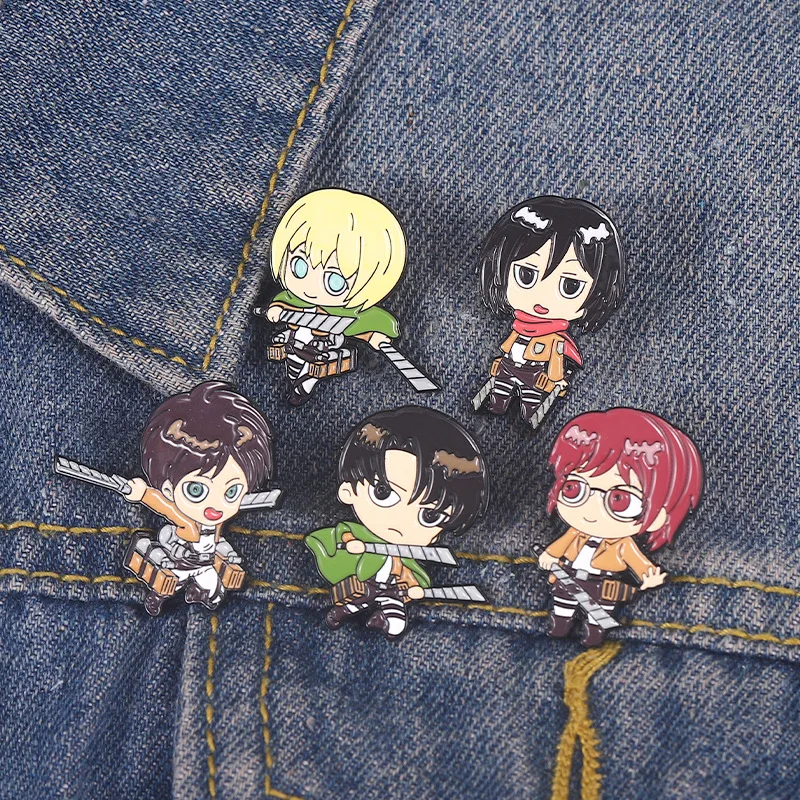 Levi Jewelry & Watches Inc - Eren Chibi Email Pins Custom Mikasa