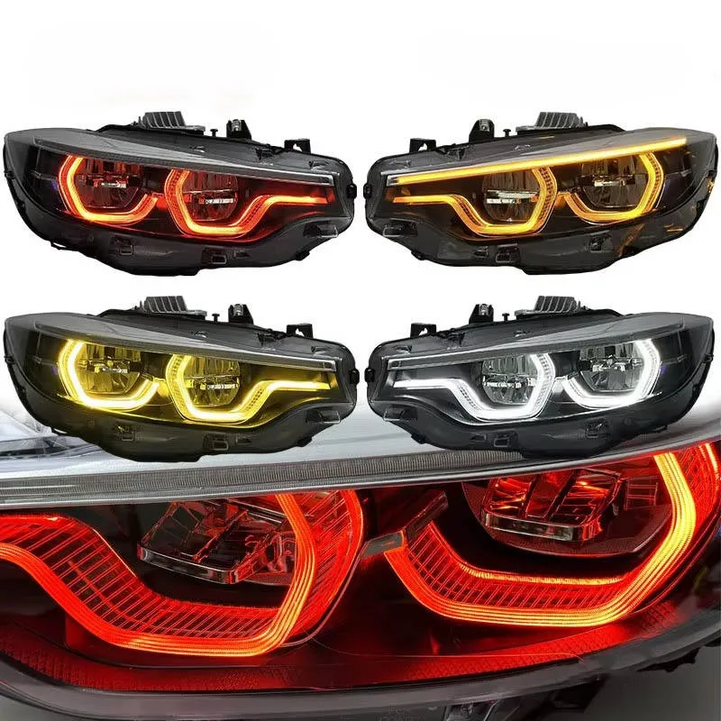 F82 M4 F80 M3 F32 LED Headlight System Angel Eyes DRL Dynamic Sequential Lights LCI Style High Performance Retrofit Headlamp Set