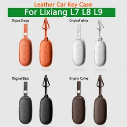 Leather Car Key Case for 2022 2023 2024 Li Lixiang L9 L8 L7 Leading Ideal Smart Key Case Protection Cover Accessories