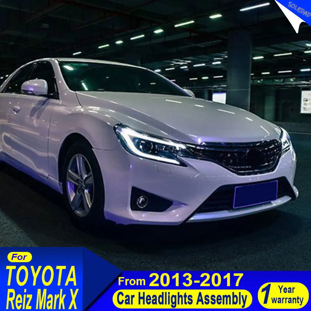 Car headlights for Toyota 2013-2019 Mark X Reiz Headlight Upgrade DRL Front Lamp Devil's Eye Lexus Style LED Projector Lens